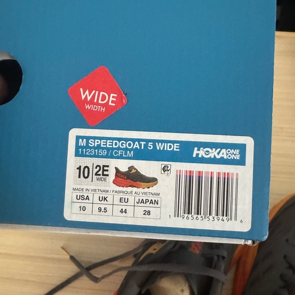 NEW Hoka One  Speedgoat 5 Men's Trail Running Shoes Castle Rock Flame Sz 10 w - Picture 7 of 7